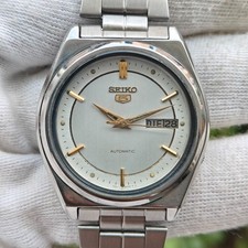 Vintage Seiko 5 Automatic 7009-3101 Silver Dial Day Date Japan Men's Watch picture
