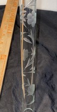 Antique Etched Crystal Table Lamp Cylinder Column spacer Part tube NOS picture