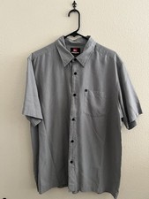 90s Quicksilver Short Sleeve Square Check Button Up Shirt Men’s Size L picture