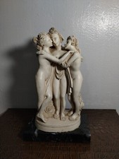 VINTAGE GIANNETTI ALABASTER THERE GRACES STATUE 9