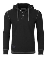 ZIMEGO Mens Waffle Pullover Hoodie - Long Sleeve Thermal Sweatshirt for Men picture