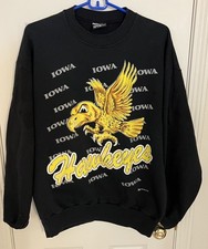 Vintage Iowa Hawkehes Football Sweatshirt Old Bird Logo USA 1991 Size XL Nice picture
