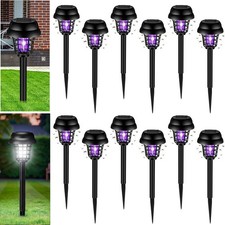 12Pcs Solar Bug Zapper Solar Mosquito Zapper Solar Powered Mosquito Killer Lamp picture