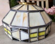 New Vtg Montgomery Ward Tiffany Style Glass Ceiling Fan Light Kit picture