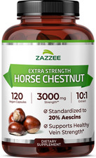 Zazzee Extra Strength Horse Chestnut 10:1 Extract, 3000 mg Strength, 20% Aescins picture