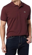 Lacoste Men's Short Sleeve L.12.12 Pique Polo Shirt, Espresso, X-Small picture