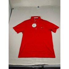 Criquet Mens Performance Polo Shirt Red Pima Cotton Blend L M-PCS73-BLK-RD-L picture