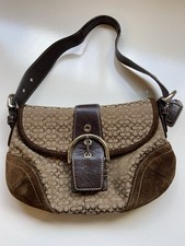 Vintage COACH Brown Signature C Canvas Leather Small Soho Shoulder Bag d05j-6818 picture