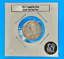  Rare 1824/2 Overdate Capped Bust Silver Dime 10C✦ Nice Detail (VG-Fine) picture