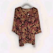 Cato Floral Pullover Blouse Purple Black Beige Plus 18/20W Women picture