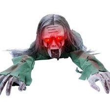Scary Halloween Decorations 43in Touch & Voice Activated Crawling Zombie picture