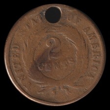 USA 2 CENTS 1864? — HOLED —  picture