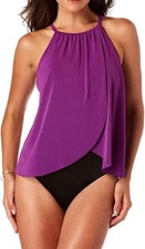 Magicsuit Solid Aubrey Purple Amethyst Swimsuit Style 6006020 Size 16 NWT picture