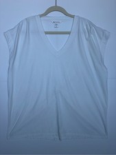 Athleta Outbound Twist Tee V-Neck Twist Back Top White XL picture