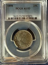 1898 Barber $.25 Pcgs AU53 Stunning Coin🔥🔥🔥🔥⚡️⚡️☄️☄️ picture
