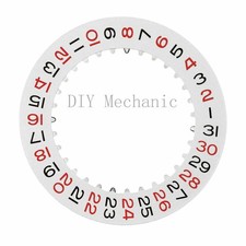 Date Disc For Rolex 3135-3155 Movement White With Red/Black Numbers picture