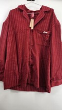 Skims Large Elevated Flannel Sleep Set Merlot Stripe NWT picture