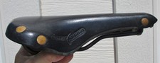 Vintage Brooks Swift  Titanium Black Leather Saddle w/ Copper Badge - 358 Grams picture