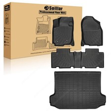 TPE Floor Mats & Trunk Cargo Liner Fits 2006-2012 Toyota RAV4 Protection Black picture