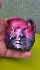 VTG MC Weird Unusual Mini Purple/Pink Glazed  Face Pitcher John Barleycorn Style picture