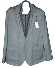 Giasone Austin Hood Men's Gray Birdseye Polyester  Casual Blazer Jacket Size 46R picture