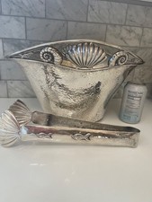 RARE Stunning EMILIA CASTILLO Silver Plate ice wine champagne bucket & tong FINE picture