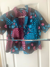 NWOT Women’s AfriPride Floral Multicolor Women's Cotton Crop Blazer Size M picture