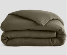 New Quince European 100% Linen Duvet Cover Dust Olive  Full Queen picture