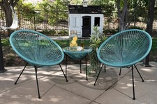 Barton 3PCS All-Weather Patio Acapulco Bistro Furniture Set Coffee Side Table picture