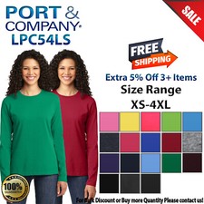 Port & Company LPC54LS Womens Long Sleeve Cotton Crew Neck Stylish T-Shirt picture