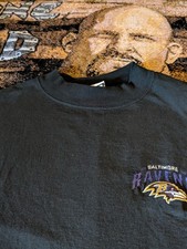 Vintage Baltimore Ravens Embroidered Logo Mock Neck Long Sleeve T-Shirt L picture