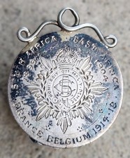 WWI Boer War British Army Service Corps Engraved 2 Franc Coin Trench Art Pendant picture
