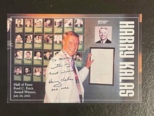 HARRY KALAS AUTHENTIC AUTOGRAPHED 4 X 6 POSTCARD PHILLIES HALL OF FAMER picture