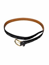 Vintage Trafalgar Black Leather Belt 32 Annonay French Calf Made in USA Normcore picture