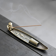 1pcs Creative Japanese Boat Incense Holder Fishing Man Aromatherapy Burner - NEW picture