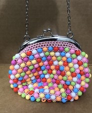 Vintage 2004 Gymboree Bubble Fun Colorful Rainbow Beaded Purse Multicolor * picture