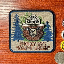Smokey The Bear Patch Keep It Green Nature Animals Embroidered Iron On 3.25x3.5