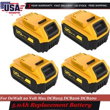 1/4 Pack For DEWALT DCB205 20V Max XR 5.0Ah Lithium-Ion Battery DCB206-2 DCB200 picture