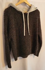 New Mohair  Hoodie Sweater Gray Fuzzy Textured Women M Grunge Skater -AERIE- picture