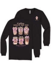 Simply Southern Coffee Makes Me Nicer Tee Women’s XL Black T-shirt New Fall picture