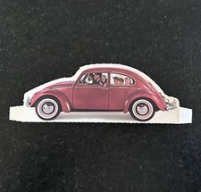 Vtg 1970s Volkswagen Red VW Beetle Die Cut Advertising Display Card picture