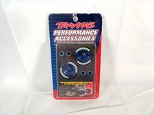 Traxxas 5186A Blue Aluminum Wheelie Bar Wheels with Rubber Tires and Bearings picture