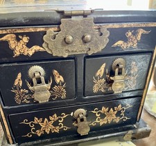 Antique 19th-20th Chinese Vanity Box w Mirror & Drawers picture