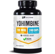 Healthfare Yohimbine HCL 10mg | 240 Capsules Support Energy Max Potency Formula picture