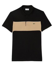 Lacoste Men's L.12.12 Colorblock Polo Shirt in Black and Beige PH2847-51 CMB picture