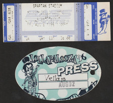 Lollapalooza 1996 Unused Backstage Press Pass And Ticket San Jose CA Metallica picture