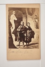 Humorous Art Print Older Couple Museum Nude Statue Come Along Do c1870s Photo picture
