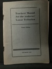 Vtg 1888 ANTIQUE BOOK Teachers' Manual for Andrews' Lunar Tellurian SC picture