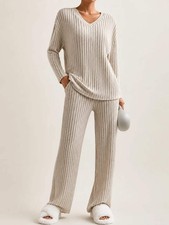 Ribbed Knit Lounge Set – LÁVINE™ Cozy Two-Piece Outfit for Women picture