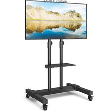 TAVR Tall Rolling TV Stand TV Cart with Wheels for 32 to 85 Inch Flat Panel TVs picture